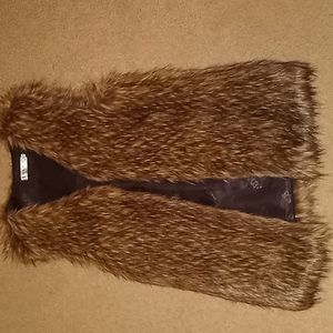 Long faux fur vest
